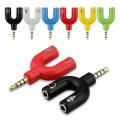 3.5mm Audio Adapter U-type Audio Converter Earphone Connector Headset Microphone Adapter for Mobile Phone PC Laptop. 