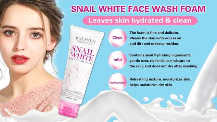 Roushun%20Snail%20White%20Face%20Wash%20Foam%20Facial%20Cleanser-100gm%20-%20Image%202