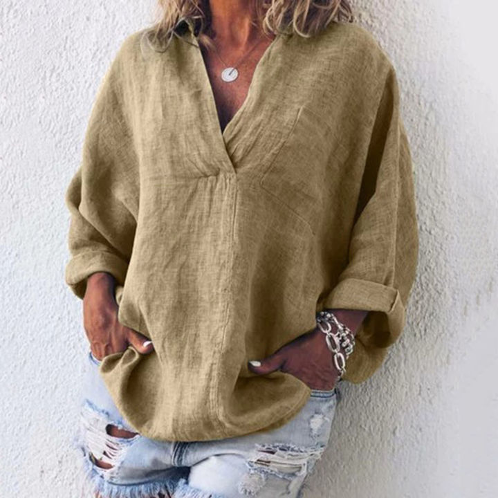 %E3%80%90Value%20Bundle%E3%80%91%20V%20Neck%20Pullover%20Women%20Shirt%20Skin-friendly%20Long%20Sleeve%20Solid%20Color%20Loose%20Blouse%20Ladies%20Clothing%20-%20Image%205