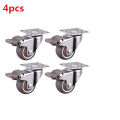 4pcs Furniture Casters Wheels Soft Rubber Swivel Caster Silver Roller Wheel For Platform Trolley Chair Household Accessori. 