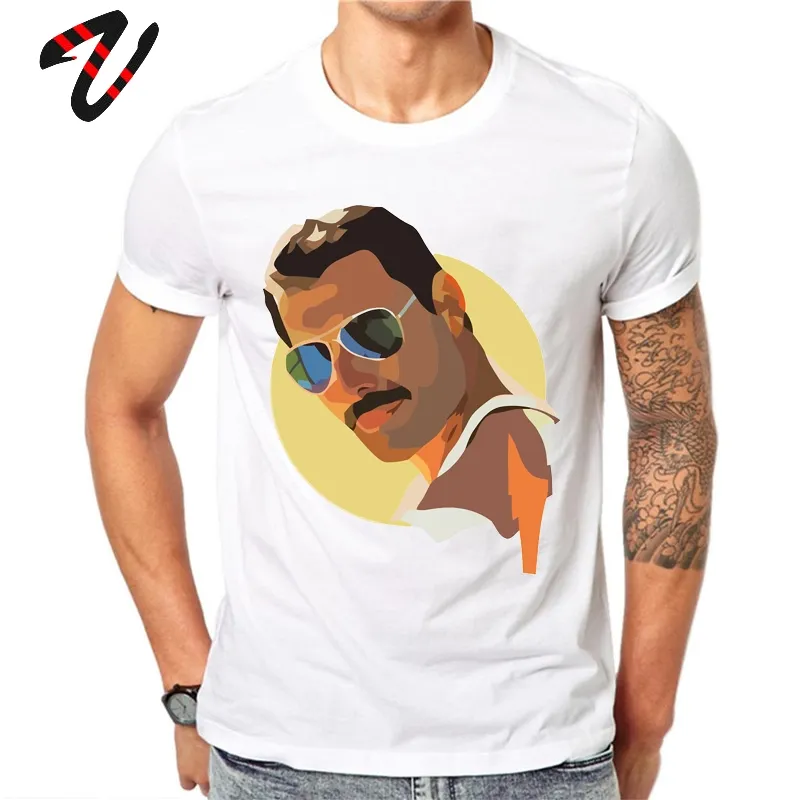 Saint Freddie Mercury T-shirt For Men Hip Hop Queen Band T Shirts