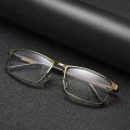 High Quality Progressive Multi Focal Reading Glasses Men Metal Full Frame Square Anti-blue Light Presbyopia Glasses Gold Color. 