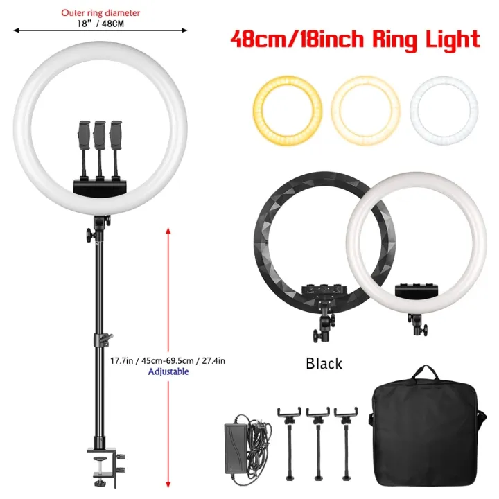 18%20Inch%20UltraThin%20Ring%20Light%20LED%20Selfie%20Video%20Lamp%20With%20Tripod%20Stand%20Phone%20Clip%20For%20YouTube%20Live%20Light%20Photo%20Photography%20Studio%20-%20Image%207