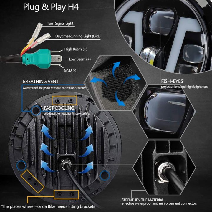 1pcs%2012V/24V%20Motorcycle%20Headlight%207%20Inch%20V-shape%20LED%20Headlight%20with%20Turn%20Signal%20Lights%20DRL%20Hi/Lo%20Beam%20Replacement%20for%20Jeep%20Wrangler%20JK%20JKU%20CJ%20LJ%20TJ%20Hummer%20H1%20H2%20-%20Image%204
