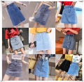 Denim skirt women's clothing 2024 summer new high-waisted korean version of women's skirt high-waisted hip skirt manufacturer batch. 