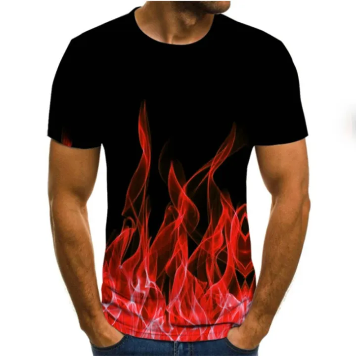 flame%20men's%20T-shirt%20summer%20fashion%20short-sleeved%203D%20round%20neck%20tops%20%20element%20shirt%20trendy%20men's%20T-shirt%20-%20Image%205