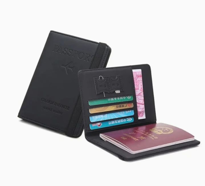 CLEANUX ZONE Passport Holder Cover Wallet RFID Blocking PU Leather Travel Document Holder, Card Case Travel Accessories for Women Men