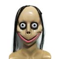 New Halloween Horror With Long Hair Mask Funny Mask V-shaped Mouth Mask With Hair Female Ghost Mask Roleplay MoMo Mask.