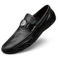 Crocodile Pattern Skin Loafer Shoes Men Slip-on Moccasins Handmade Man Casual Shoes Drive Walk Luxury Leisure.