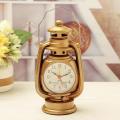 Table Kerosene Light Clock Living Room Decor Articles Office Craft Ornament Vintage Alarm Clock Retro Oil Lamp Alarm Clock Watch. 