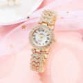 2Pcs Combo Fashion Watches & Bracelet Ladies Diamond Quartz Watch For Female Girl's. 