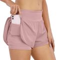 Fashion New Summer Running Shorts Women 2 in 1 Sports Jogging Fitness Shorts Training Quick Dry Womens Gym Sport Gym Short Pant.