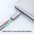 USB Audio Adapter Sound Card - USB to 3.5mm Headphone and Mic Converter for Enhanced PC Audio Experience. 