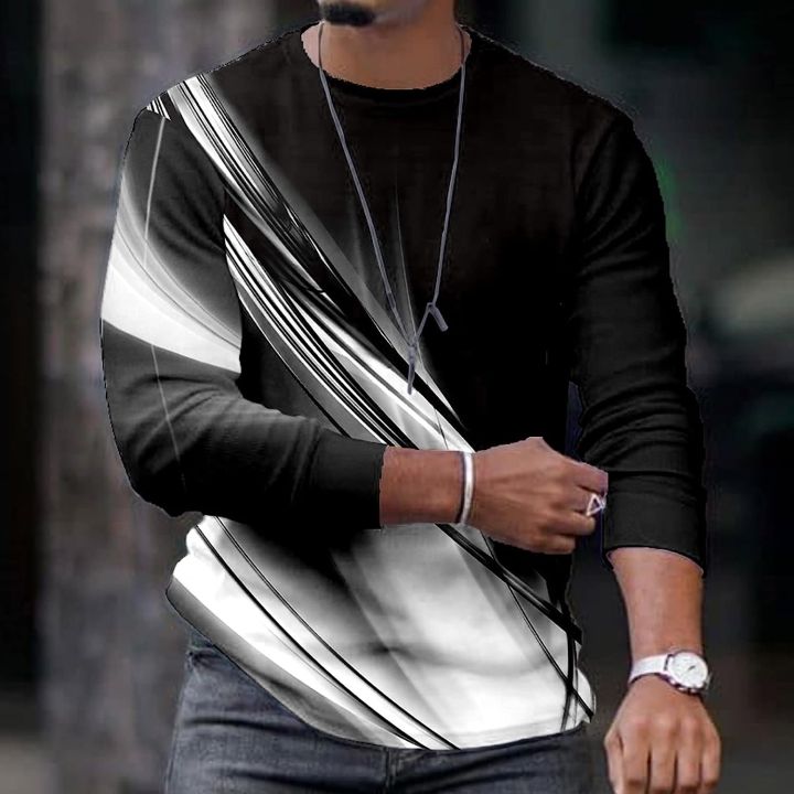 Sport%20Men's%20Long-Sleeve%20T-Shirt%20Casual%20Round%20Neck%20Pullover%20Line%203D%20Printed%20T-Shirt%20Blouse%20Workout%20Athletic%20Shirt%20Top%20Tee%20-%20Image%202