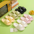 Unisex 2cm Thick Sole Anti-Skid Silent Bathroom Slippers Solid Color Home Eva Indoor Soft Shoes Couple Women Men Slippers Slides. 