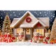 Fabric Material Photo Backdrop Artistic Printed Design Portable Size Photography Background Easy-to-Install Red Curtain Xmas. 