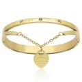 Design Luxury Brand Bracelet Women Hanging Heart Label Forever Love Pulseira Titanium steel Bangle Bracelets For Women Jewelry.
