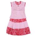Light Pink and Red Cotton Skirt and Tops For Girls - ST-061.