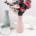Nordic style diamond pattern vase fake plastic flower vase pot home decoratio(1psc) - Flower Vase.