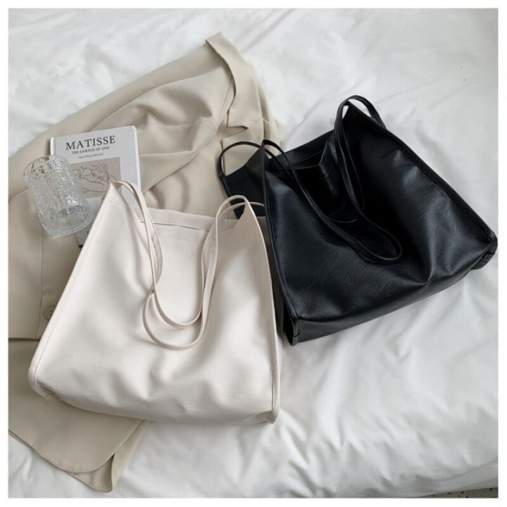 2022%20New%20Large%20Capacity%20Simple%20Pure%20Color%20Soft%20Tote%20Bags%20Leisure%20Korean%20Style%20Daily%20Students%20Bags%20Handbag%20Women's%20Leather%20Bags%20-%20Image%207