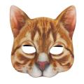 Lifelike Cat Half Face Cover Masquerade Cosplay Mask Halloween Party Head Cover Halloween Cosplay Party Carnival Prop.