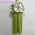 Amamia Blouse Trousers Round Neck Flower Print Pullover Top Pants.