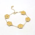 CARLIDANA Luxury Design Five Leaf Flower Bracelet Wholesale Vacuum Gold Plated Fashion Colorful Flower Jewelry for Women Party.