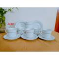Luxury Ceramic Cups and Saucers Set (6+6) peices White . Latest Design Coffee Set & Tea Cups Set of with Saucer. Tea/Coffee Cups & Saucers. Model:Z50-01..