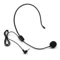 UHF Wireless Microphone Headset with Transmitter and Receiver, LED Digital Display Bodypack Transmitter - black.