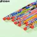 12pcs/lot HB Wooden Pencil Lapices With Eraser For Student Children Drawing Writing Lapiz For School Stationery Writing Supplies.