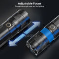 Auoyo Outdoor Flashlight LED Torch Light Telescopic Focus Flashlight Portable Rechargeable Flashlight Zoom Outdoor 5 Light Modes Waterproof Flashlight.