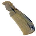 7.48 Inch Natural Vietnam Buffalo Horn Comb Parrot Engraved Horn Comb Anti-Static Comb Brush Hair Massage Comb. 