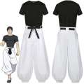 The first short wig Toji Fushiguro anime black set Jujutsu uniform Fashionable female cosplay Kaisen party costumes. 