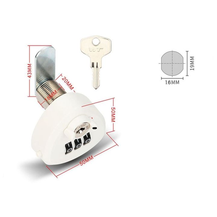 New Zinc Alloy Password Lock 3 Digital Code Anti-theft Combination Lock Hardware Security Drawer Lock Cupboard Drawer