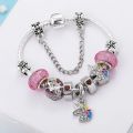 TOGORY Dropshipping Pink Lovely Animal Pendant Beads Charm Bracelets For Women Kids Cartoon Style Brand Bracelets Children Girls.