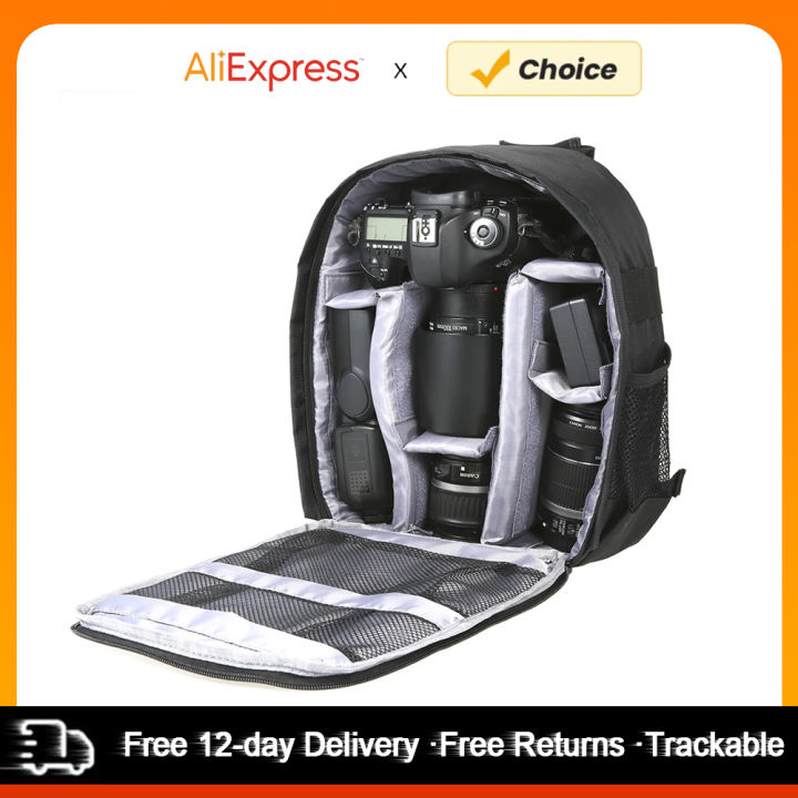 【Top-rated】 Outdoor Small Camera Backpack DSLR Digital Camera Video Backpack Water-resistant Multi-functional Breathable Camera Bags Case