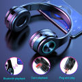 Wireless Headset T6 TWS Universal Over Ear Headphone Dual Earbuds Bass 3D Stereo Sport Bluetooth Headset Foldable with RGB Game Colorful Breathing Lights. 