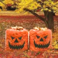 Pumpkin Leaf Bag Horror Expression Large Capacity Multi-purpose Thicker Strong Add Atmosphere Tear-resistant Halloween Outdoor Party Pumpkin Leaf Trash Bag for Party. 
