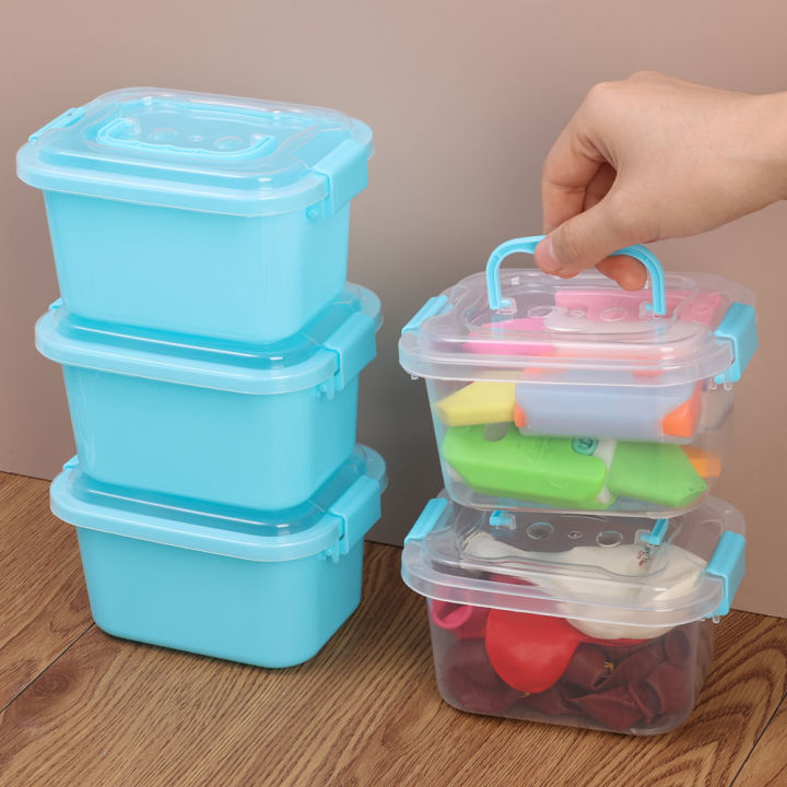 Portable Storage Box with Lid Simple Toys Storage Box Covered Suitcase Desktop Cosmetics Storage Box Home Storage Tool