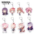 Cute Game Anime Keychain Cartoon Figure Sayori Yuri Natsuki Monika Acrylic Bag Pendant Boy Girl Key Chain Ring Jewelry Kids Gift.