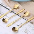 Teaspoon Set of 8 Teaspoons Coffee Tea Spoon Sugar Spoon Stainless Golden.