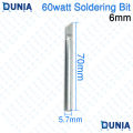 60W Soldering Iron Bit Set 6mm Bent Conical and Straight K Tip.