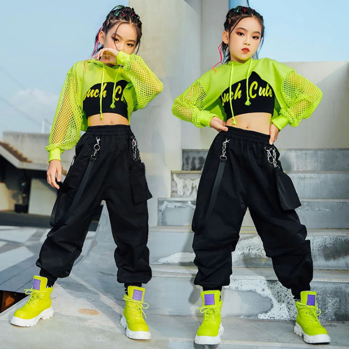 Jazz%20costume%20hip%20hop%20girls%20clothing%20green%20tops%20net%20sleeve%20black%20hip%20hop%20pants%20for%20kids%20performance%20modern%20dancing%20clothes%20bl5311%20-%20Image%205