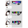 Car LED Screen Signage Flexible Display Scrolling Information Advertising Light Board Rear Window Animation Panel,A Parts Accessories.
