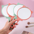 lens Hand-held makeup mirror Magnifying plastic Portable mirror Folding handle make-up mirror for Travel Daily makeup routine Beauty professionals Makeup enthusiasts Gift option. 