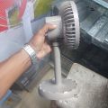 Joy Super JY-2218 Professional Rechargeable Portable Mini Table Fan Strong Wind Left to Right Oscillating Angle 45 Degrees - AC/DC.