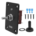 Momentary 30A Toggle Switch Waterproof 12V (ON)/Off/(ON) 3 Pin SPDT with UP/Down Mounting Plate for RV Motor Control.