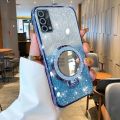 Phone cover Samsung Galaxy M14 M15 M23 M34 M52 M54 M55 Back cover case Transparent luxurious and shiny Makeup Mirror Refill Mirror Mobile Phone Holder Girls Women's Phone Case. 