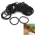 50Pcs/set Black Elastic Hair Bands Hair Ties -for Thick and Curly No Metal Hair Items for Women Hair Accessories Rubber Band. 