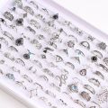 Pack of 30pieces Women's Fashion Bohemia Flower Animal Leaf Love Snake Crown Diy Jewelry Finger Rings Mix Different Style.
